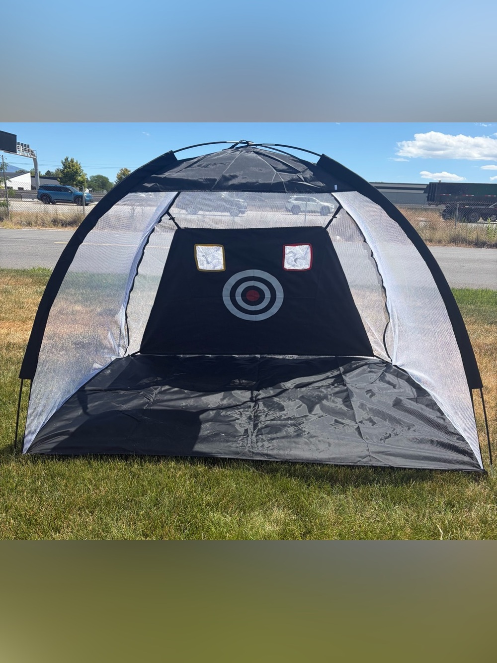Black Portable Practice Golf Net with Target